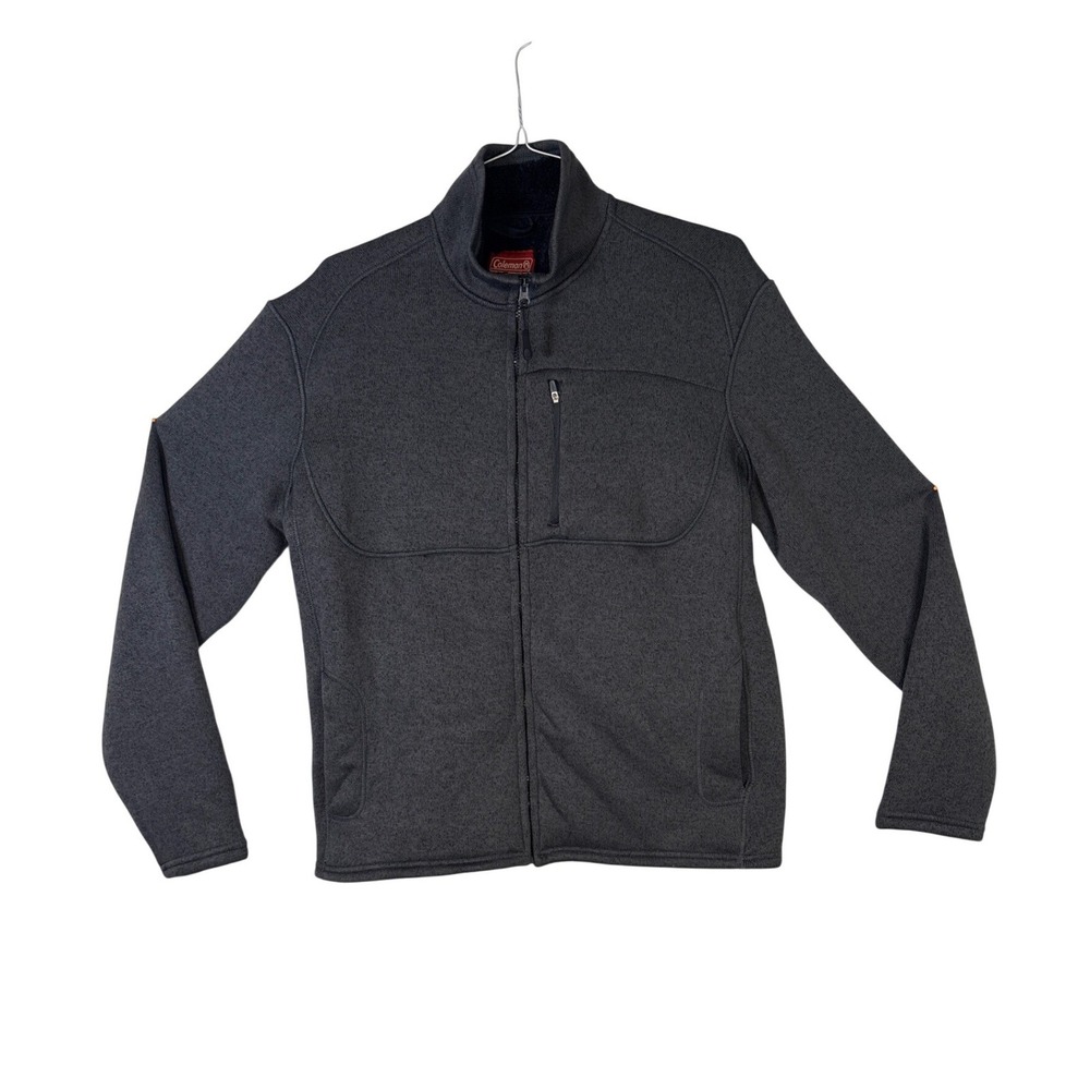 Coleman Mens Full Zip Sherpa Lined Sweater Fleece Jacket Gray Large RSZF9D3372
